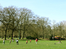 Soccer plyer at Volksgarten in Spring